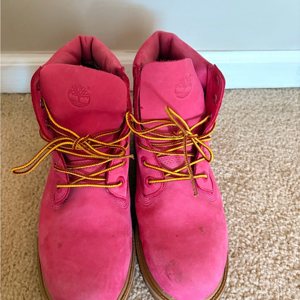 Timberland Women's Bright Pink Combat Boots